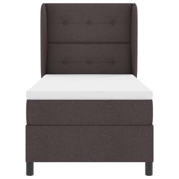 Boxspringbett mit Matratze Dunkelbraun 90x200 cm Stoff