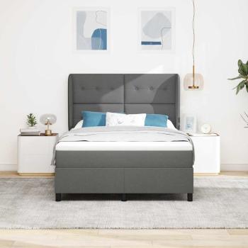 Boxspringbett mit Matratze Dunkelgrau 140x190 cm Stoff