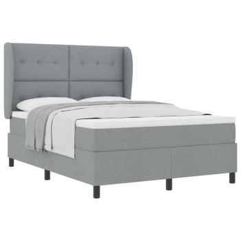 Boxspringbett mit Matratze Hellgrau 140x200 cm Stoff