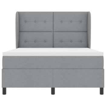 Boxspringbett mit Matratze Hellgrau 140x200 cm Stoff