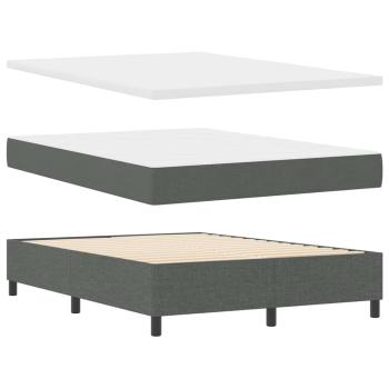 Boxspringbett mit Matratze Dunkelgrau 140x200 cm Stoff