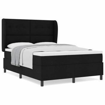 Boxspringbett mit Matratze Schwarz 140x200 cm Stoff