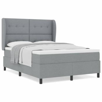 Boxspringbett mit Matratze Hellgrau 160x200 cm Stoff