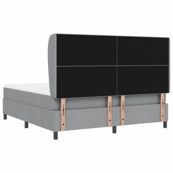 Boxspringbett mit Matratze Hellgrau 180x200 cm Stoff