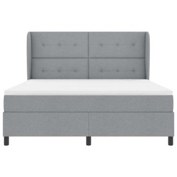 Boxspringbett mit Matratze Hellgrau 180x200 cm Stoff
