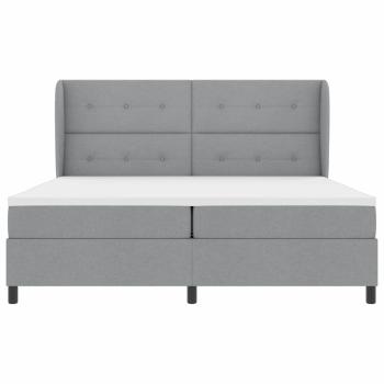 Boxspringbett mit Matratze Hellgrau 200x200 cm Stoff