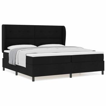 Boxspringbett mit Matratze Schwarz 200x200 cm Stoff