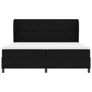 Boxspringbett mit Matratze Schwarz 200x200 cm Stoff