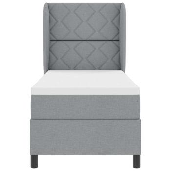 Boxspringbett mit Matratze Hellgrau 80x200 cm Stoff