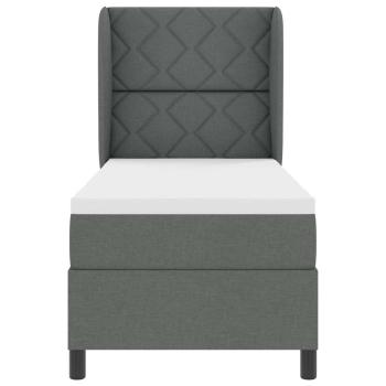 Boxspringbett mit Matratze Dunkelgrau 80x200 cm Stoff