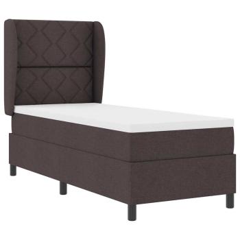 Boxspringbett mit Matratze Dunkelbraun 80x200 cm Stoff