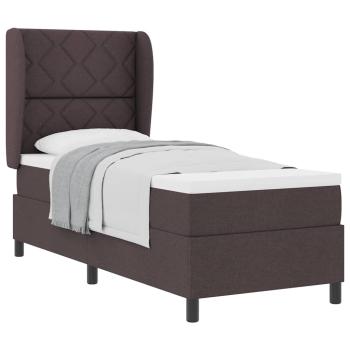 Boxspringbett mit Matratze Dunkelbraun 80x200 cm Stoff