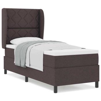 Boxspringbett mit Matratze Dunkelbraun 80x200 cm Stoff