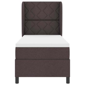 Boxspringbett mit Matratze Dunkelbraun 80x200 cm Stoff