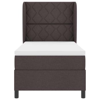 Boxspringbett mit Matratze Dunkelbraun 90x200 cm Stoff