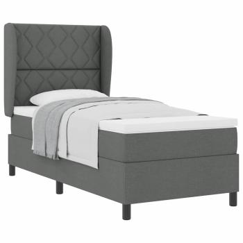 Boxspringbett mit Matratze Dunkelgrau 100x200 cm Stoff