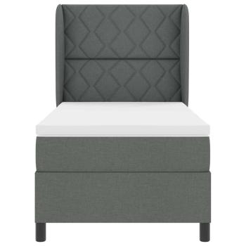 Boxspringbett mit Matratze Dunkelgrau 100x200 cm Stoff