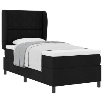Boxspringbett mit Matratze Schwarz 100x200 cm Stoff