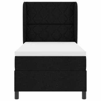 Boxspringbett mit Matratze Schwarz 100x200 cm Stoff