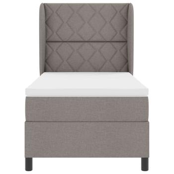 Boxspringbett mit Matratze Taupe 100x200 cm Stoff