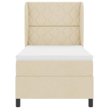 Boxspringbett mit Matratze Creme 100x200 cm Stoff