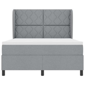 Boxspringbett mit Matratze Hellgrau 140x200 cm Stoff