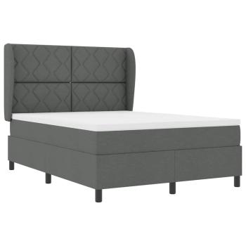 Boxspringbett mit Matratze Dunkelgrau 140x200 cm Stoff