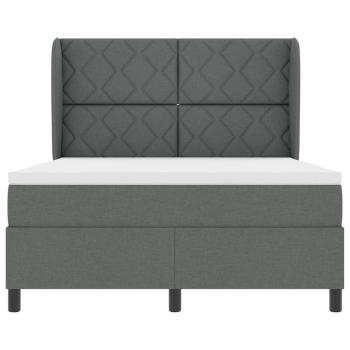 Boxspringbett mit Matratze Dunkelgrau 140x200 cm Stoff