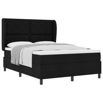 Boxspringbett mit Matratze Schwarz 140x200 cm Stoff