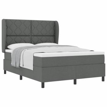 Boxspringbett mit Matratze Dunkelgrau 160x200 cm Stoff