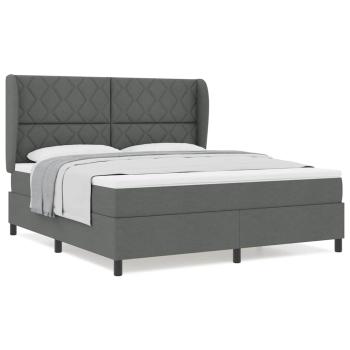 Boxspringbett mit Matratze Dunkelgrau 180x200 cm Stoff