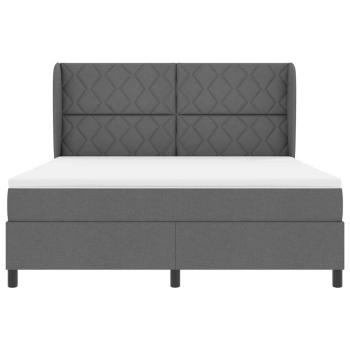 Boxspringbett mit Matratze Dunkelgrau 180x200 cm Stoff