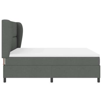 Boxspringbett mit Matratze Dunkelgrau 180x200 cm Stoff