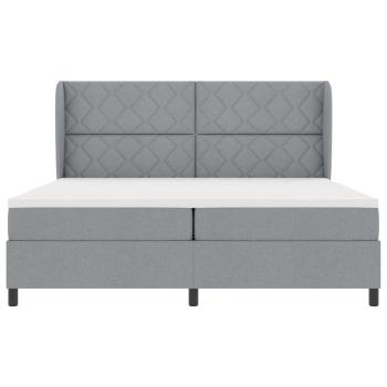 Boxspringbett mit Matratze Hellgrau 200x200 cm Stoff
