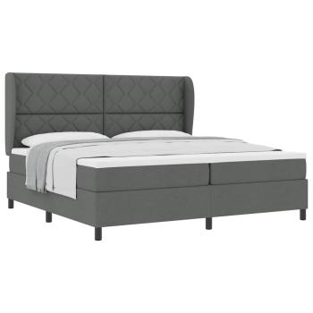 Boxspringbett mit Matratze Dunkelgrau 200x200 cm Stoff