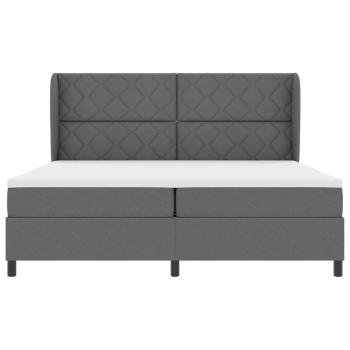 Boxspringbett mit Matratze Dunkelgrau 200x200 cm Stoff