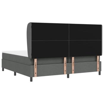 Boxspringbett mit Matratze Dunkelgrau 200x200 cm Stoff