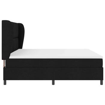 Boxspringbett mit Matratze Schwarz 200x200 cm Stoff