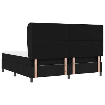 Boxspringbett mit Matratze Schwarz 200x200 cm Stoff