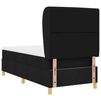 Boxspringbett mit Matratze Schwarz 80x200 cm Stoff