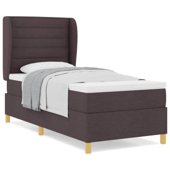 Boxspringbett mit Matratze Dunkelbraun 80x200 cm Stoff