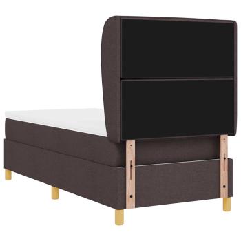 Boxspringbett mit Matratze Dunkelbraun 90x200 cm Stoff