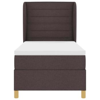 Boxspringbett mit Matratze Dunkelbraun 90x200 cm Stoff