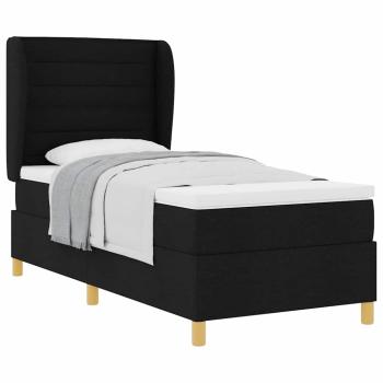 Boxspringbett mit Matratze Schwarz 100x200 cm Stoff