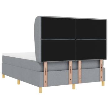 Boxspringbett mit Matratze Hellgrau 140x200 cm Stoff