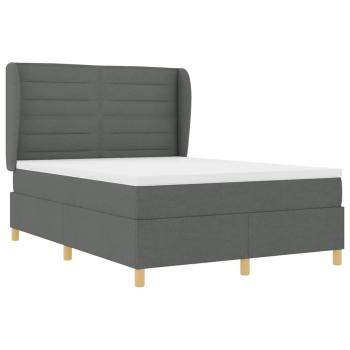 Boxspringbett mit Matratze Dunkelgrau 140x200 cm Stoff