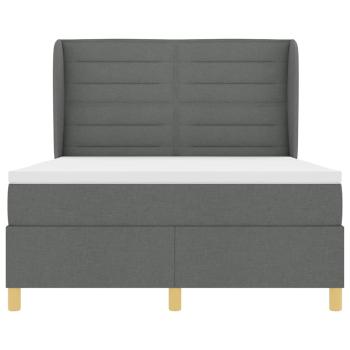 Boxspringbett mit Matratze Dunkelgrau 140x200 cm Stoff