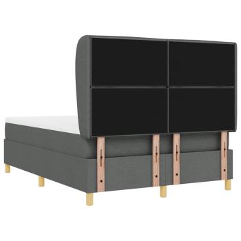 Boxspringbett mit Matratze Dunkelgrau 140x200 cm Stoff