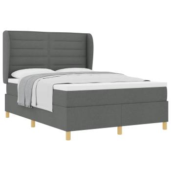 Boxspringbett mit Matratze Dunkelgrau 160x200 cm Stoff