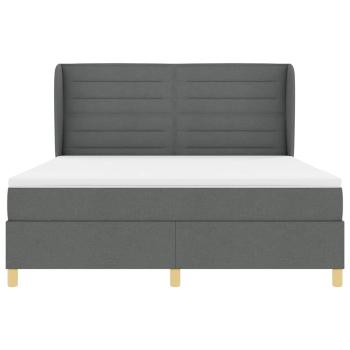 Boxspringbett mit Matratze Dunkelgrau 180x200 cm Stoff